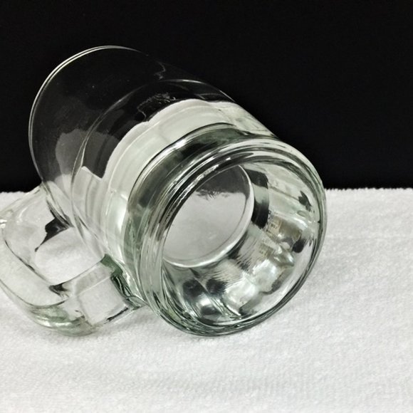 Vintage Clear Glass Mug Beer Ale Panel Base Heavy - Picture 5 of 9